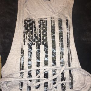 Rue tie up- patriotic tee